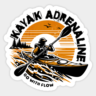 Kayak Adrenaline Go With Flow - Kayaking Sticker